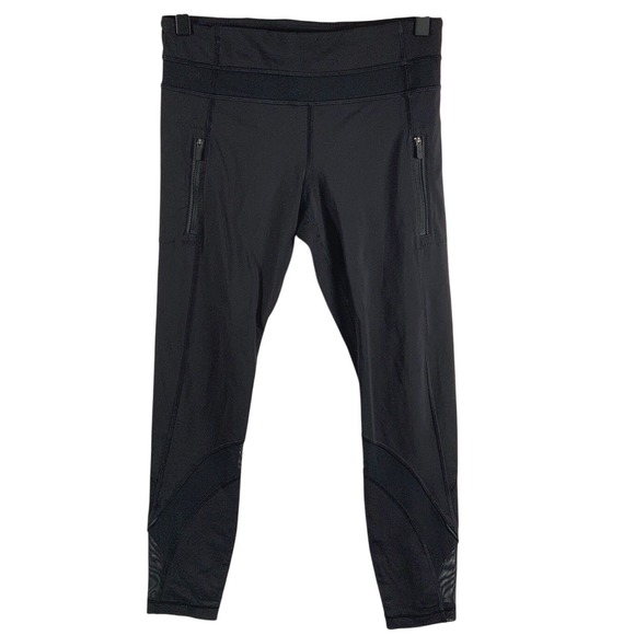 lululemon athletica Pants - Lululemon Womens Invigorate Leggings sz‎ 6 25" Mesh Black Activewear Athleisure